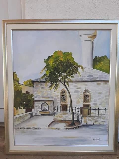 Džamija kao motiv na jednoj od Azrinih slika