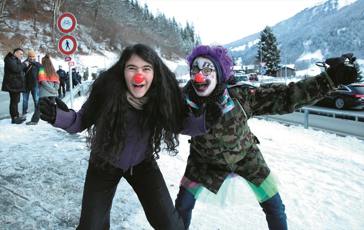 Prosvjedi na početku 50. Svjetskog ekonomskog foruma u Davosu