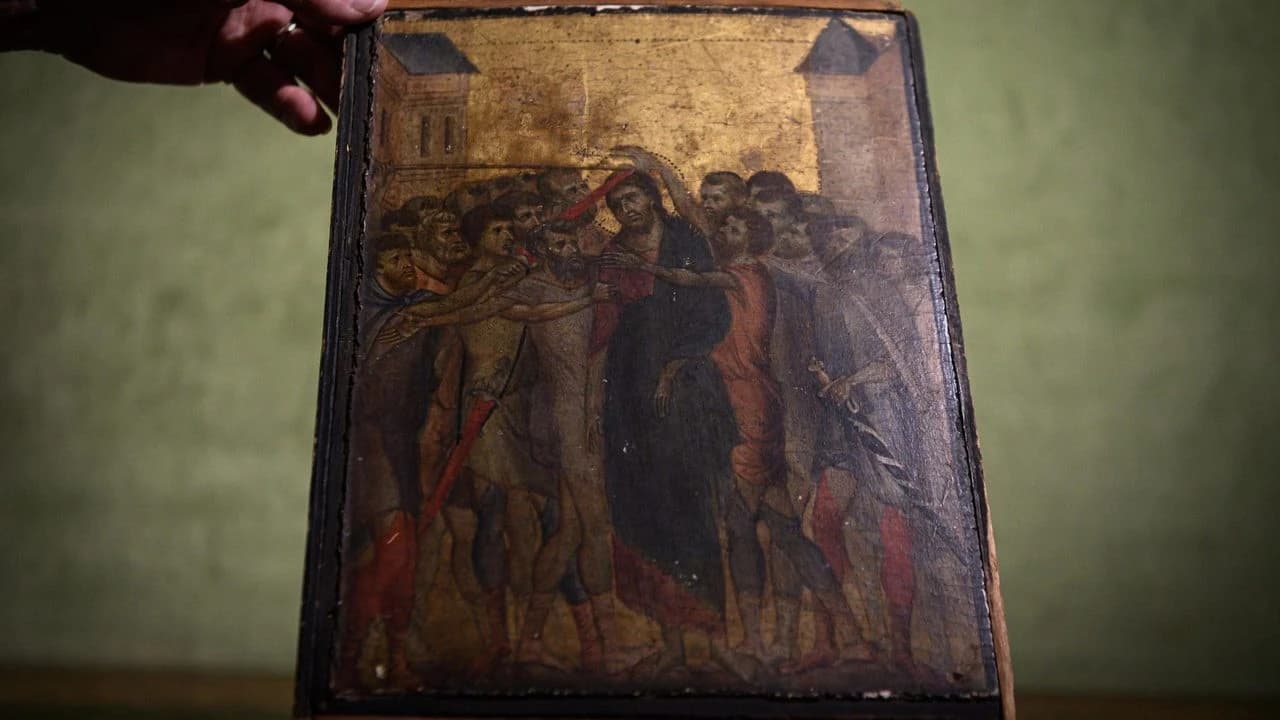 Ulje na drvu pod nazivom Ruganje Kristu