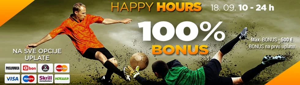 Happy Hours WWin - 100% bonusa