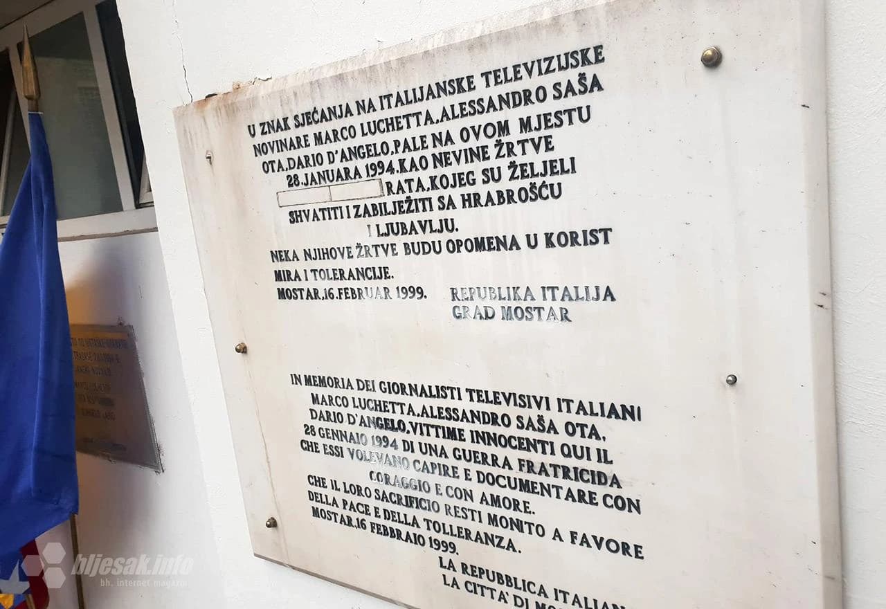 Obilježena 25. godišnjica stradanja talijanskih novinara u Mostaru