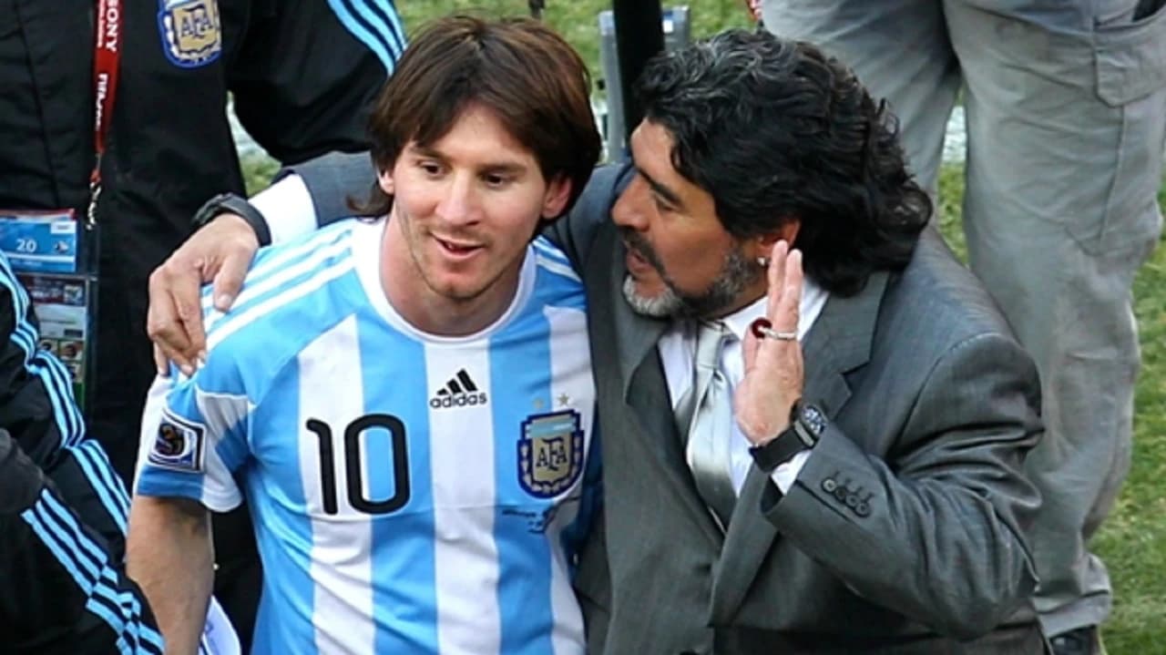 Lionel Messi i Diego Maradona na Svjetskom prvenstvu 2010.