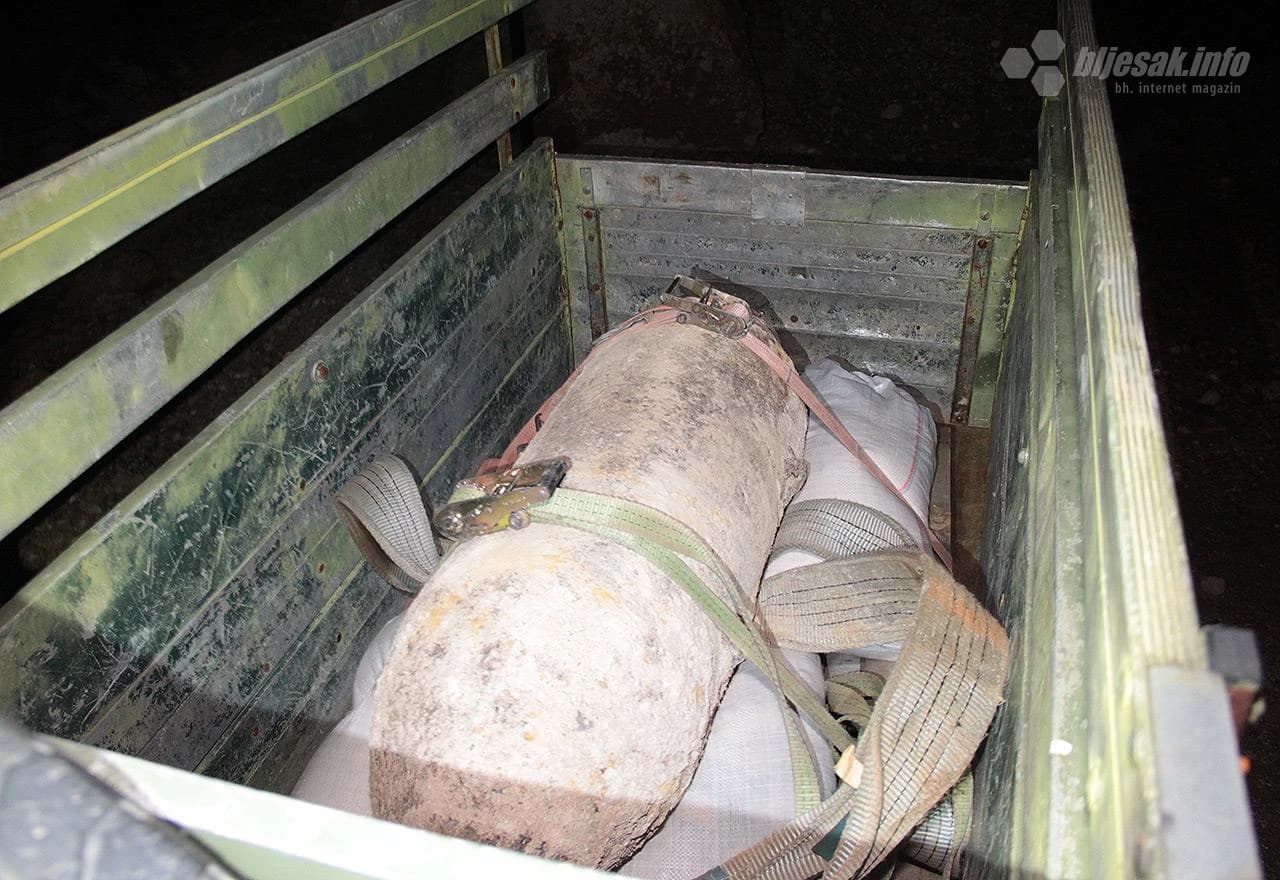 Bomba koja je pronađena u Jasenici spremna za transport