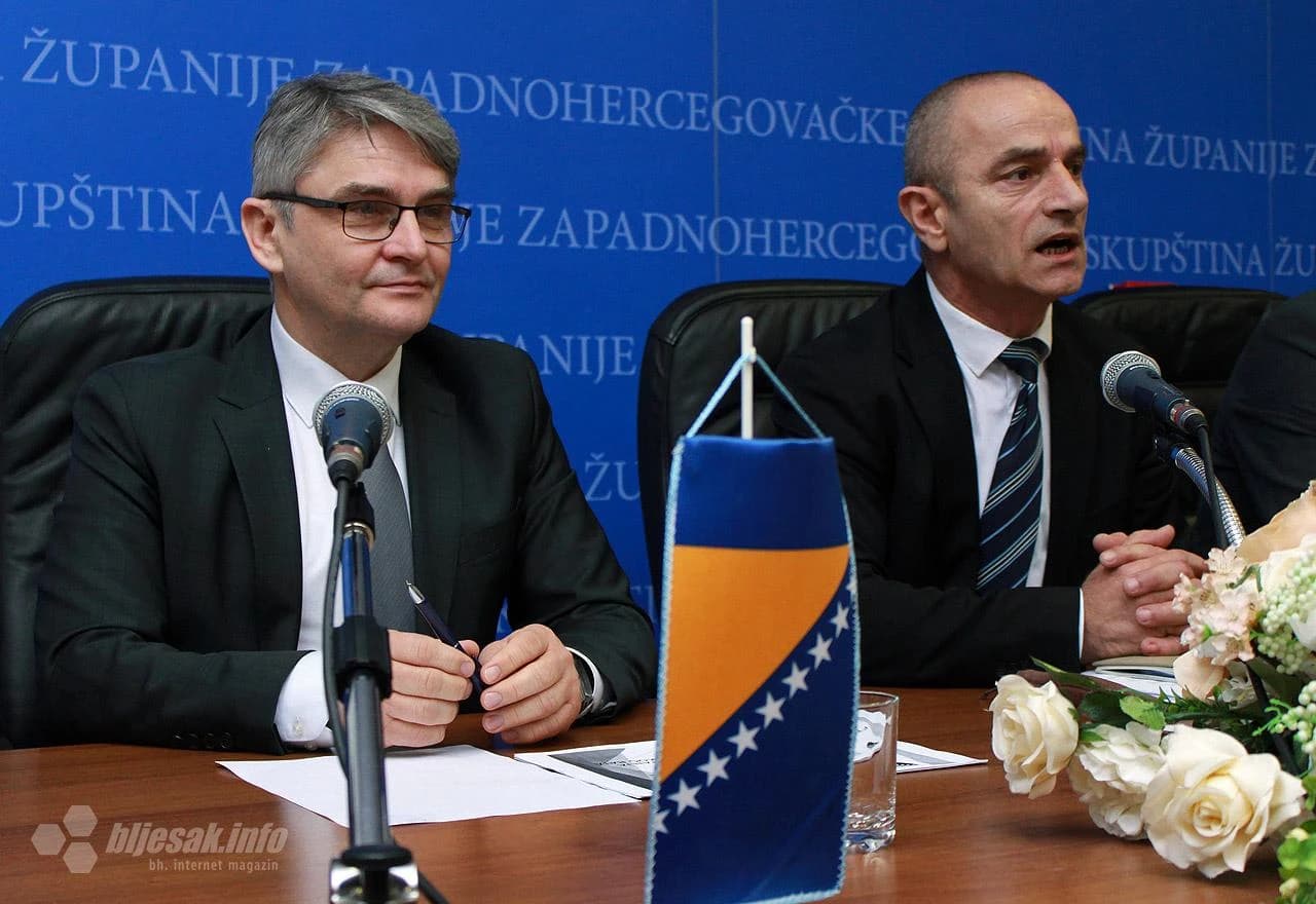 Sastanak ministara Bukvarevića i Begića s braniteljima iz ŽZH (ministri Bukvarević i Begić)