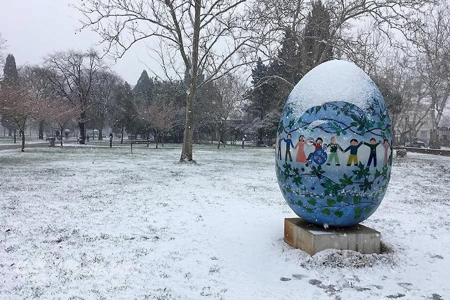 Prvi mostarski snijeg u ožujku