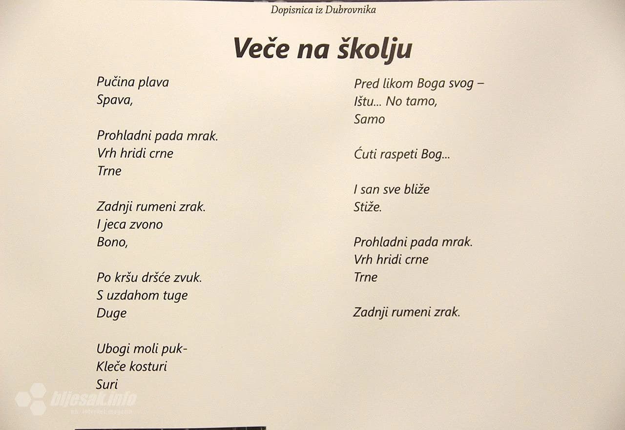 Detalj s otvaranja izložbe 'Aleksa Šantić u zbirci Muzeja Hercegovine'