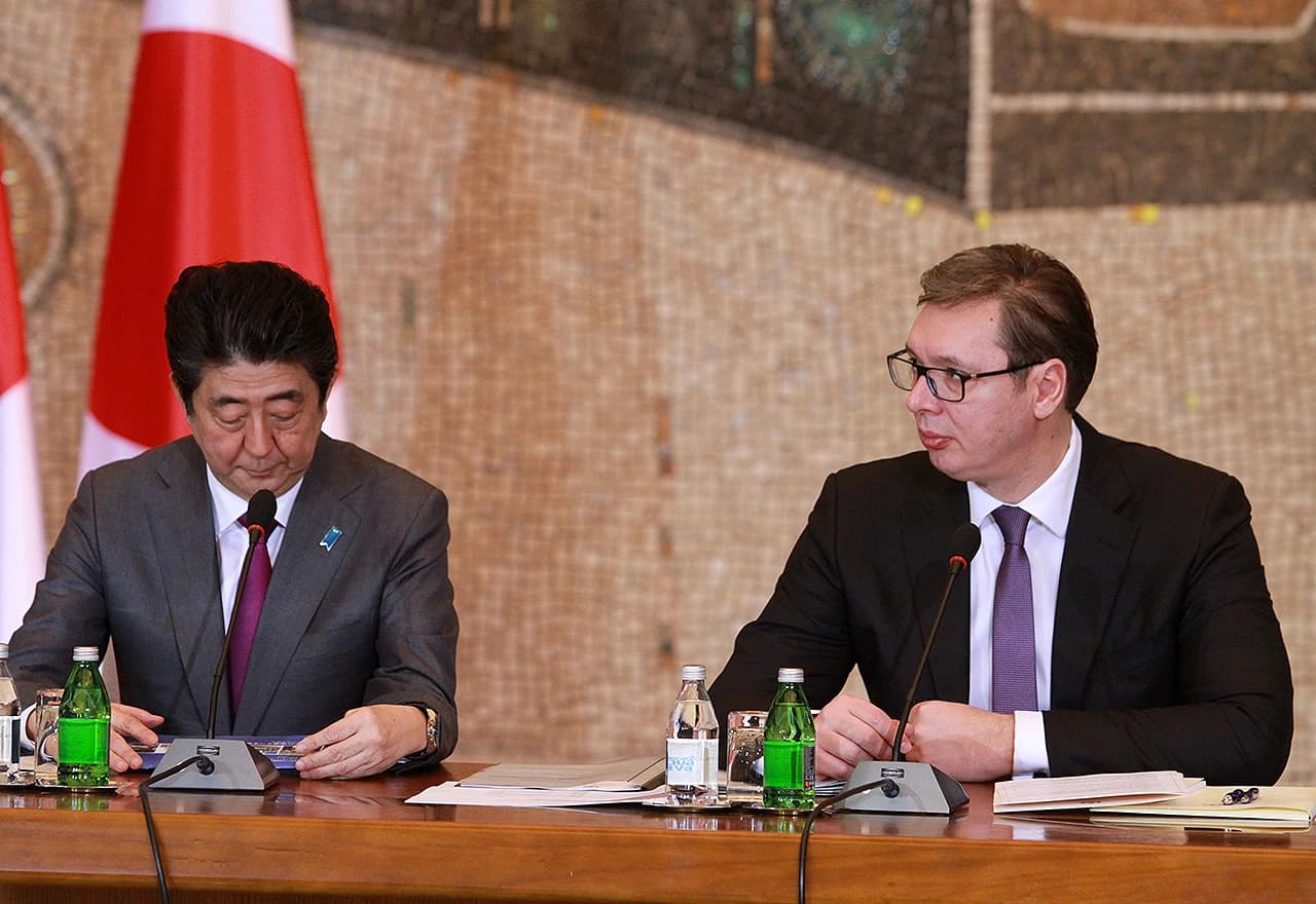 Japanski premijer Shinzo Abe i predsjednik Srbije Aleksandar Vučić