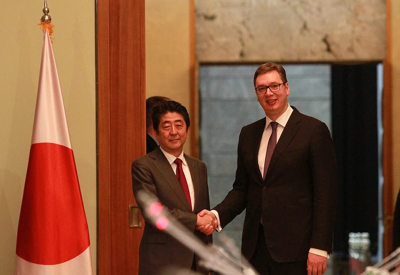 Japanski premijer Shinzo Abe i predsjednik Srbije Aleksandar Vučić