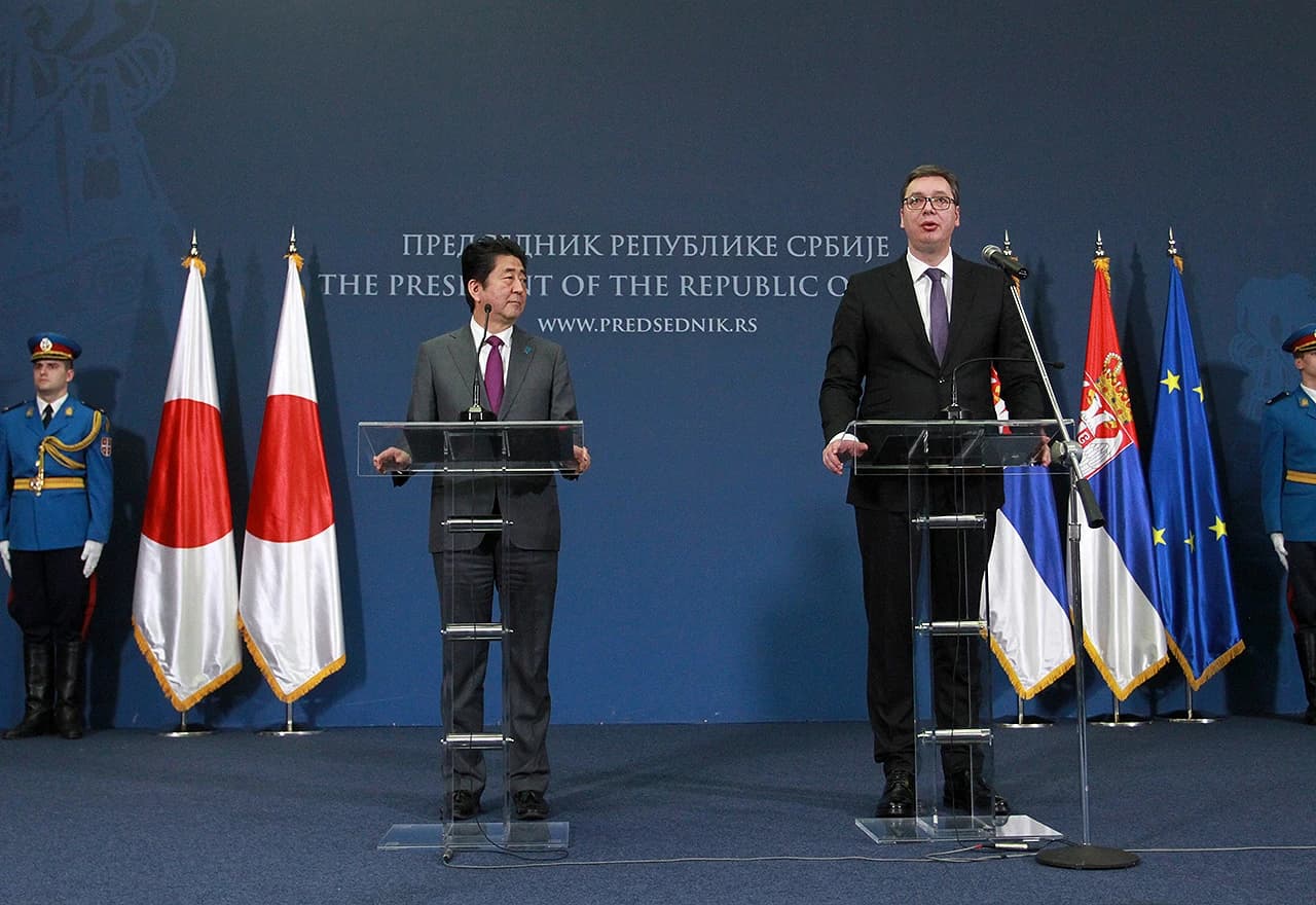 Japanski premijer Shinzo Abe i predsjednik Srbije Aleksandar Vučić