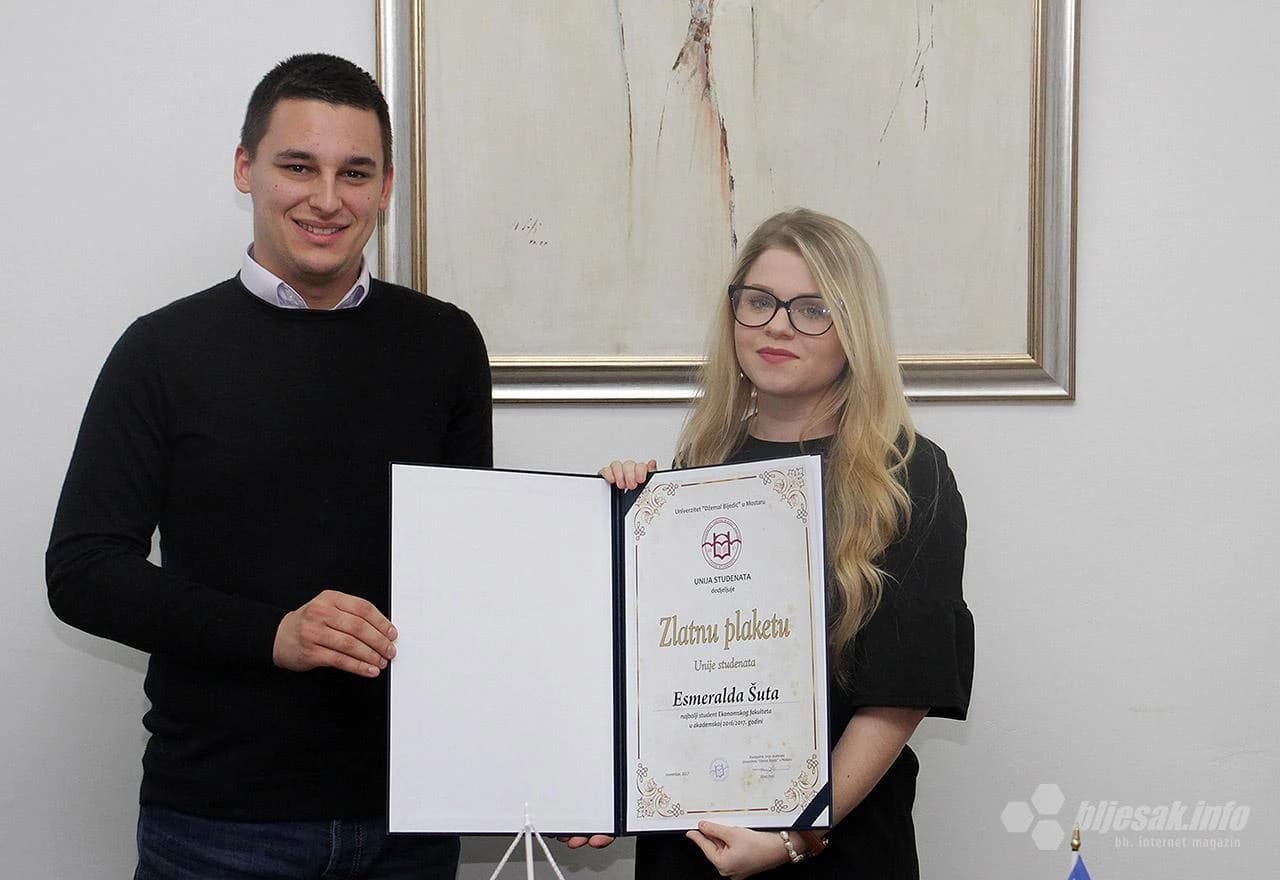 Najbolji studenti nagrađeni zlatnom plaketom Unije studenata