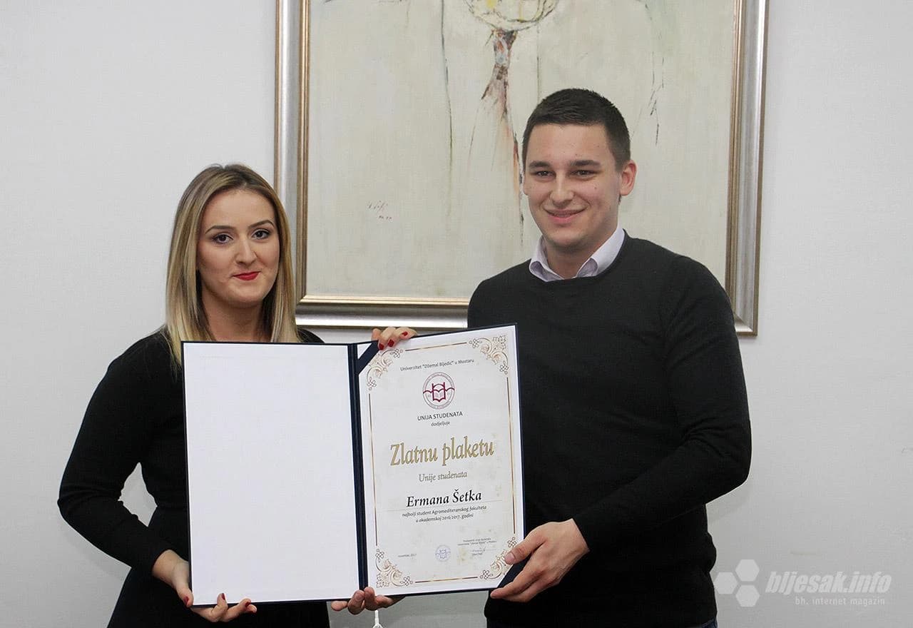Najbolji studenti nagrađeni zlatnom plaketom Unije studenata