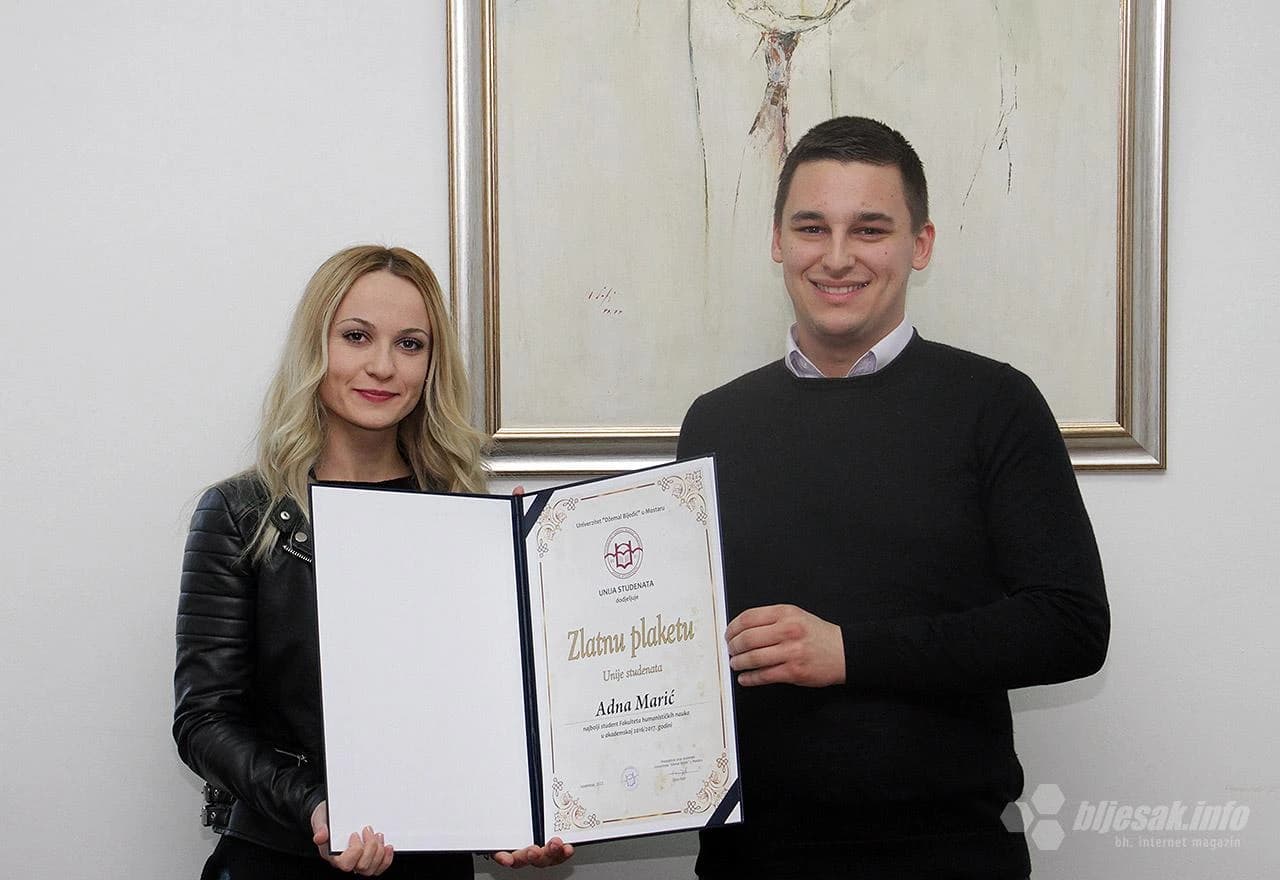 Najbolji studenti nagrađeni zlatnom plaketom Unije studenata