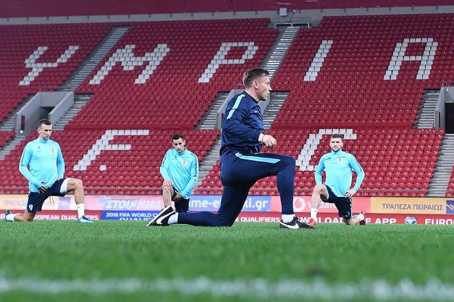 Trening 'Vatrenih' na stadionu Georgios Karaiskakis u Pireju