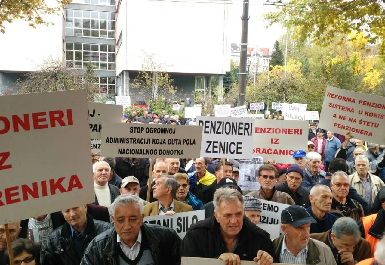 Prosvjed umirovljenika u Sarajevu | Fena