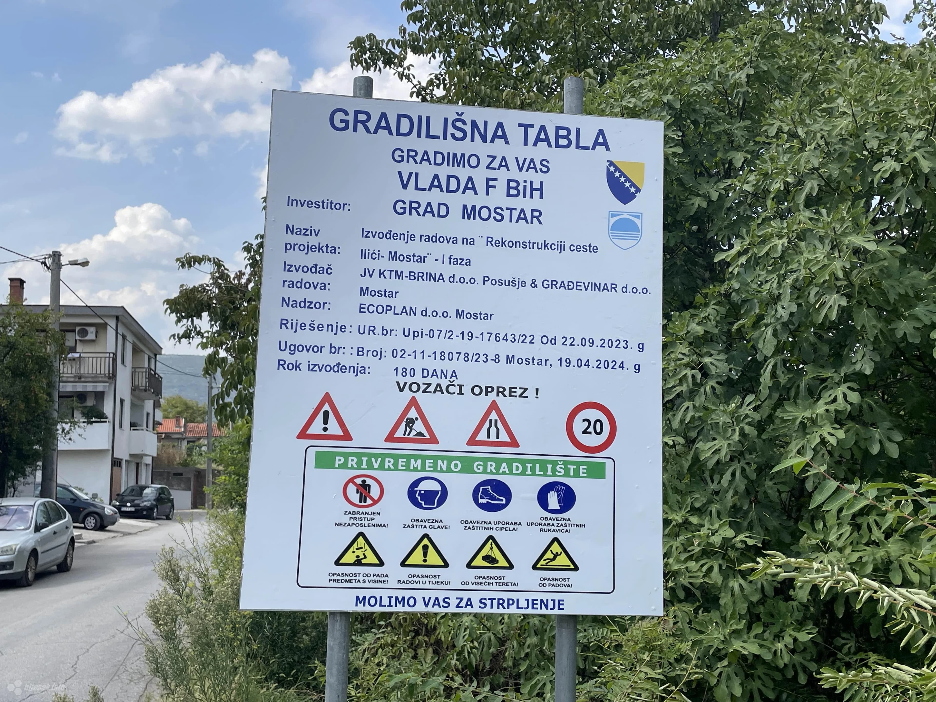 Radovi na rekonstrukciji ceste Ilići - Mostar