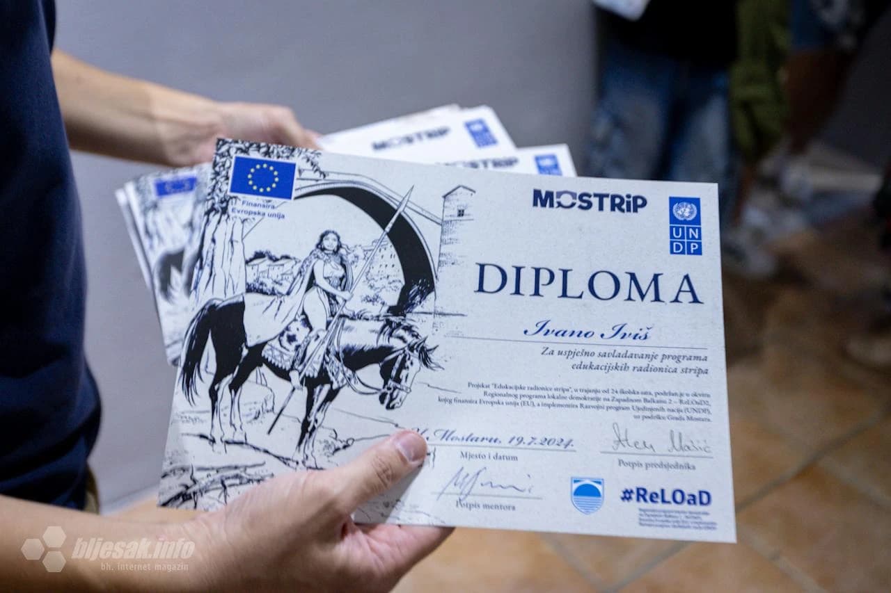 Izložba radova nastalih na Edukacijskim radionicama stripa u Mostaru