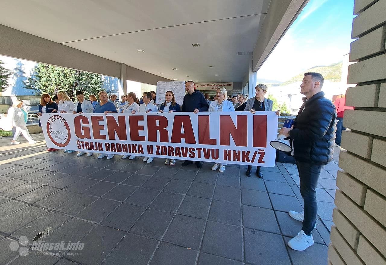 Zdravstveni radnici u HNŽ stupili u generalni štrajk
