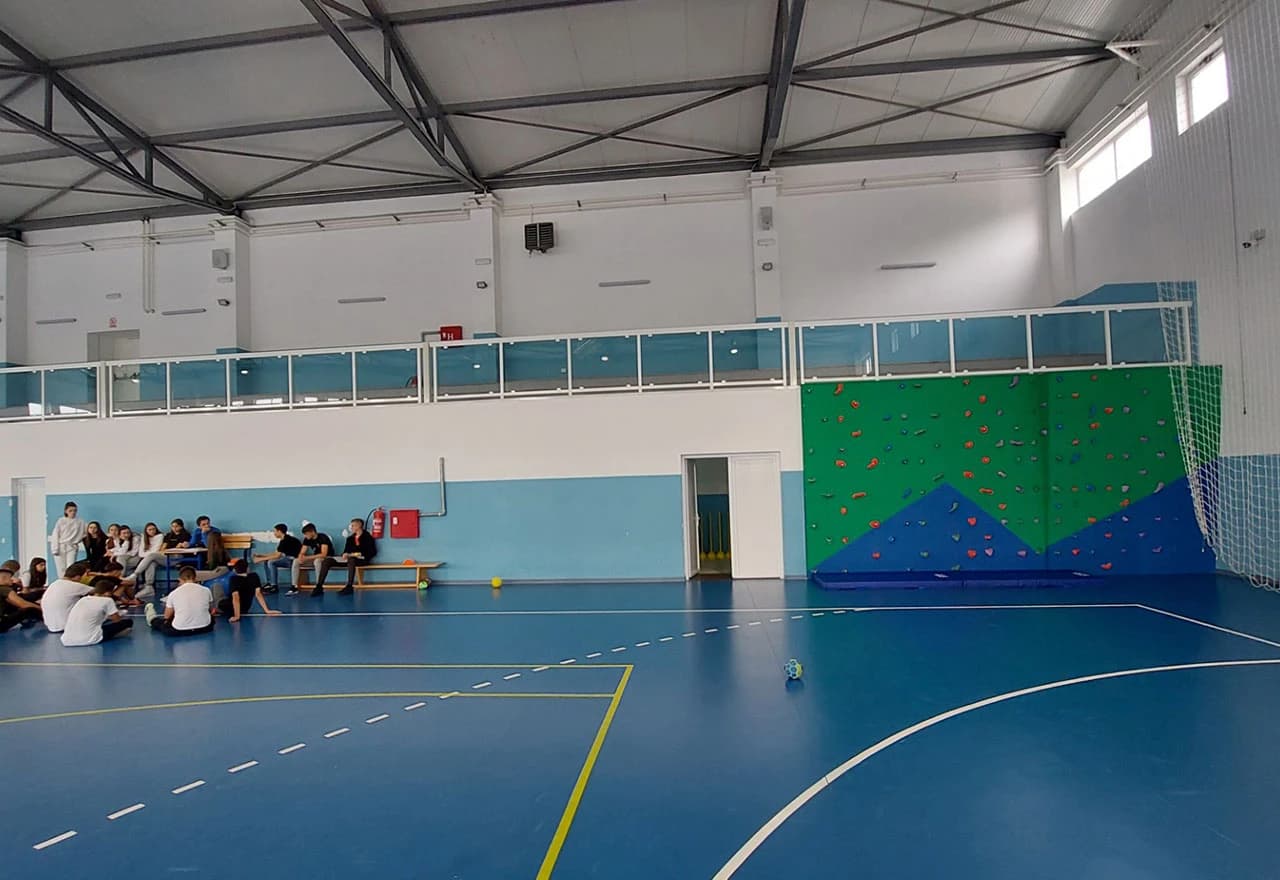 Vještačka stijena za penjanje u Osnovnoj školi Gnojnice