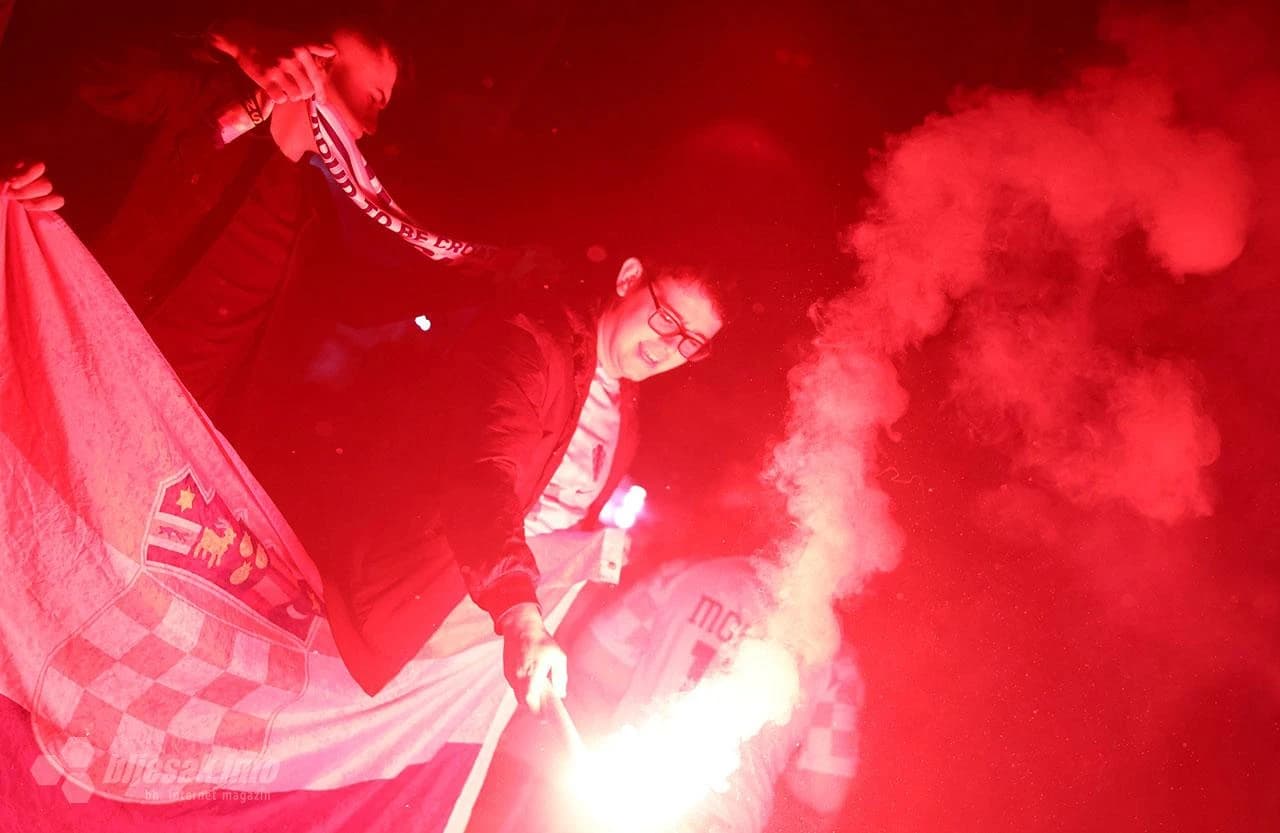 Proslava pobjede Hrvatske u Mostaru