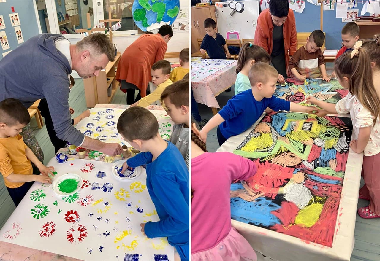 U vrtiću Čapljina održana radionica ''Boje, boje, boje'' s umjetnicima i roditeljima