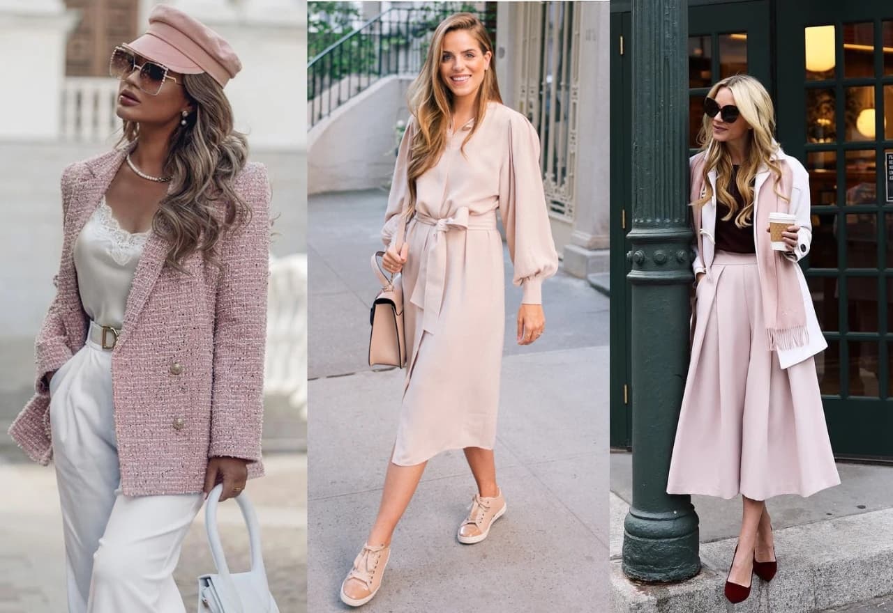 Puder-roze kombinacije