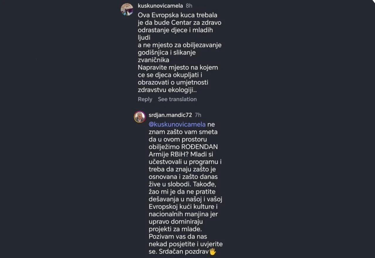 Screenshot komentara