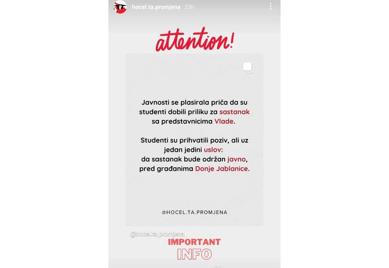 "Sastanak mora biti održan javno, pred građanima Donje Jablanice"