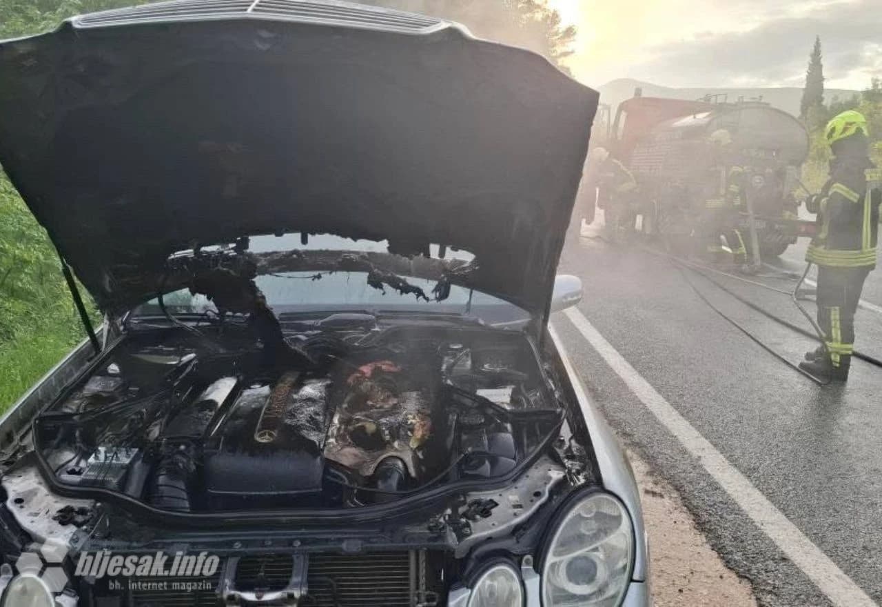 Na području Žovnice zapalilo se vozilo