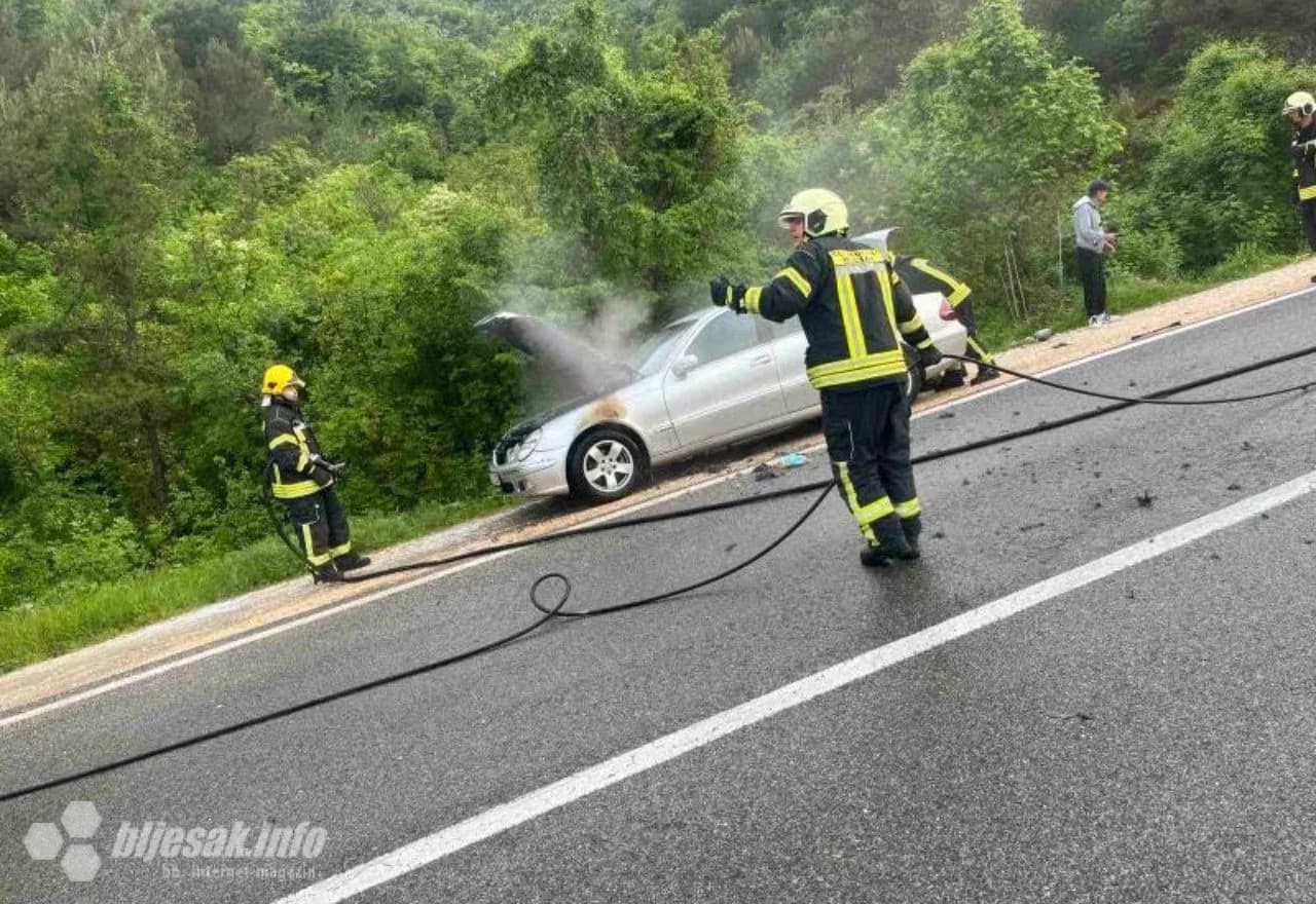 Na području Žovnice zapalilo se vozilo