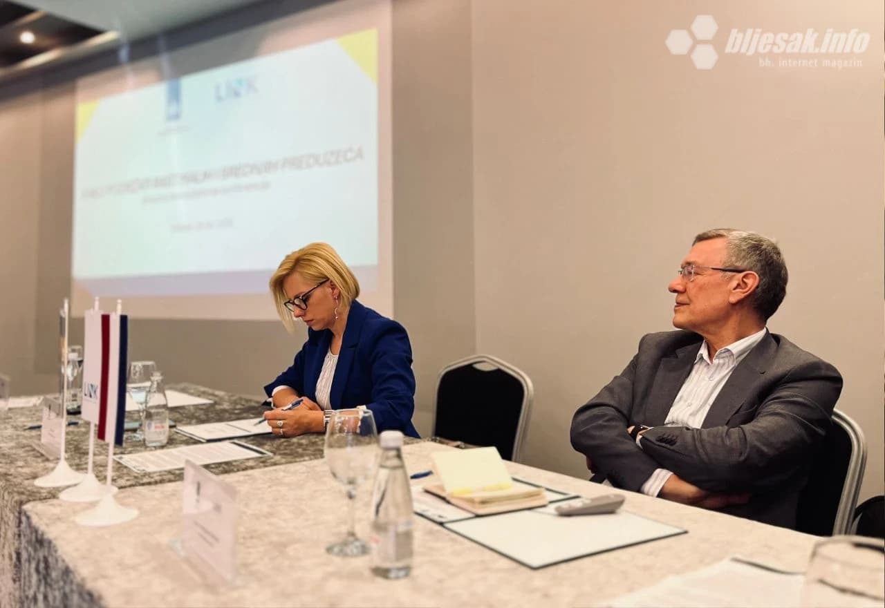 Prof.dr. Vjekoslav Domljan, vođa GEM tima u BiH i Alisa Gekić, izvršna direktorica LINK Poduzetničkog centra