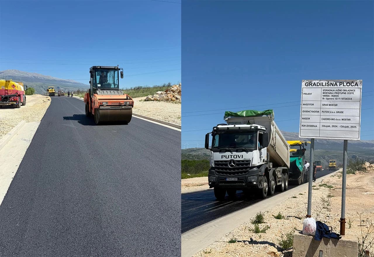 Završni sloj asfalta na prometnici Varda – Rodoč