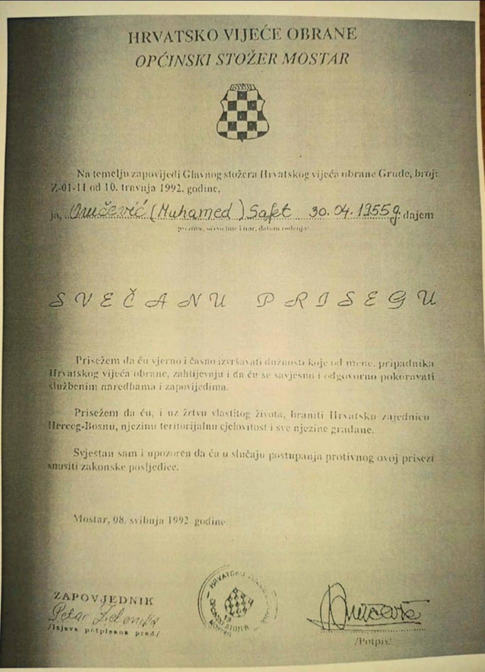 Svečana prisega Safeta Oručevića