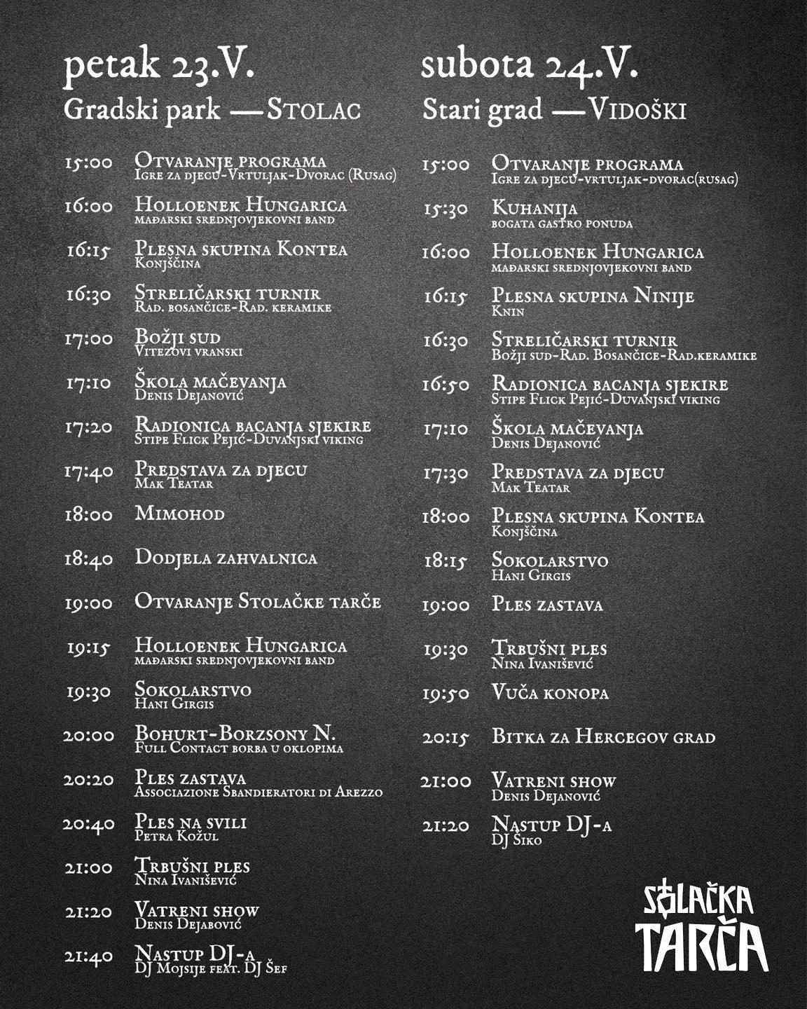 Program stolačke tarče 2025.