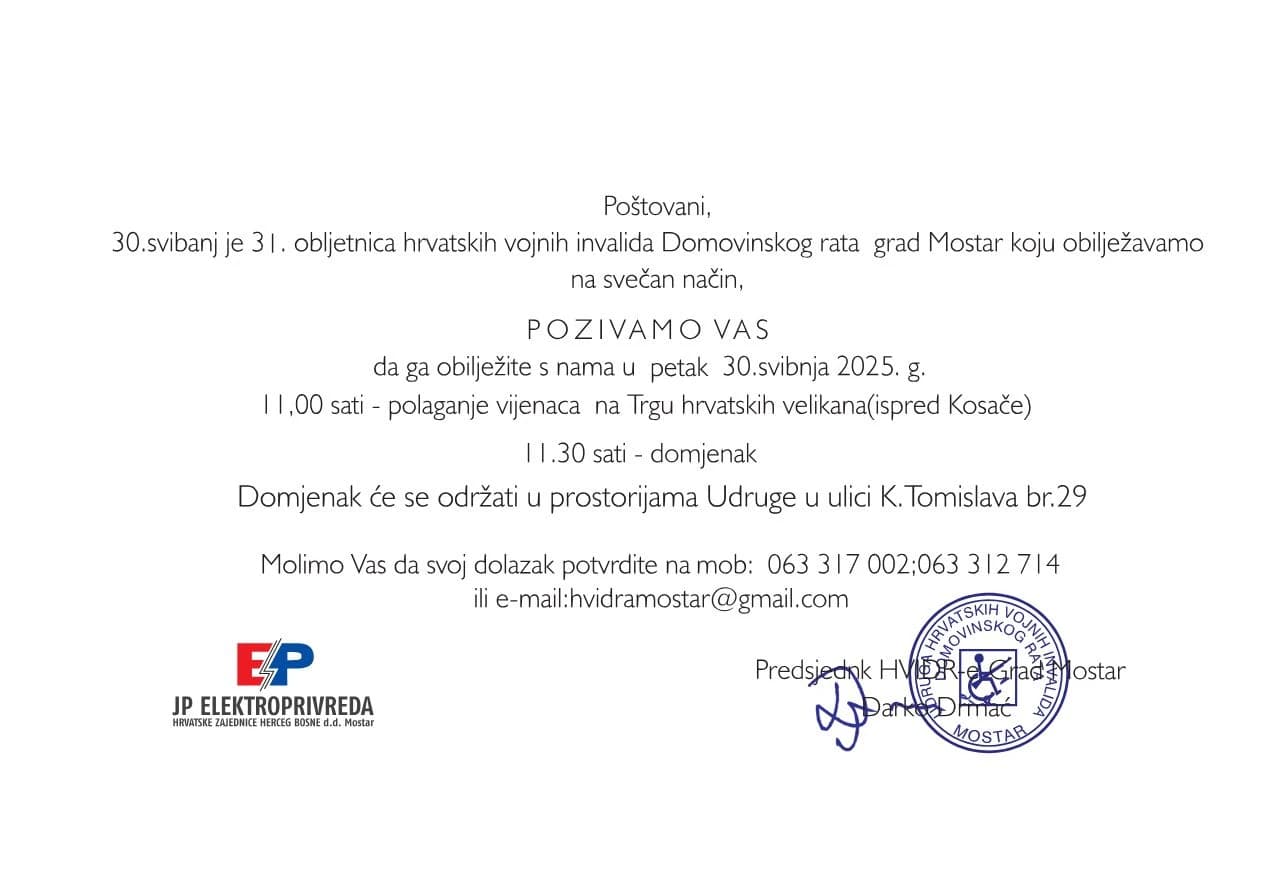 Hvidra Mostar obilježava 31.obljetnicu osnutka udruge