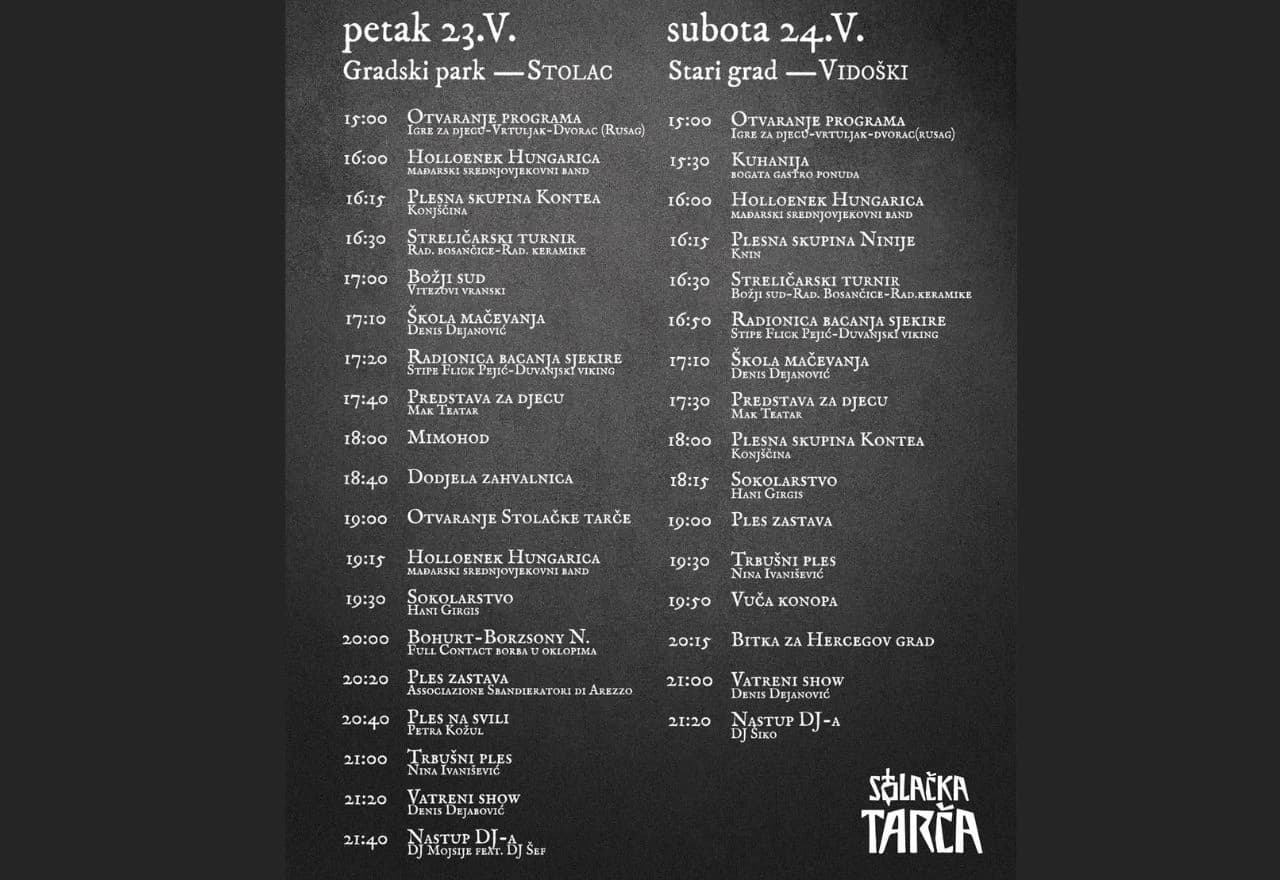 Stolačka Tarča 2025. - program