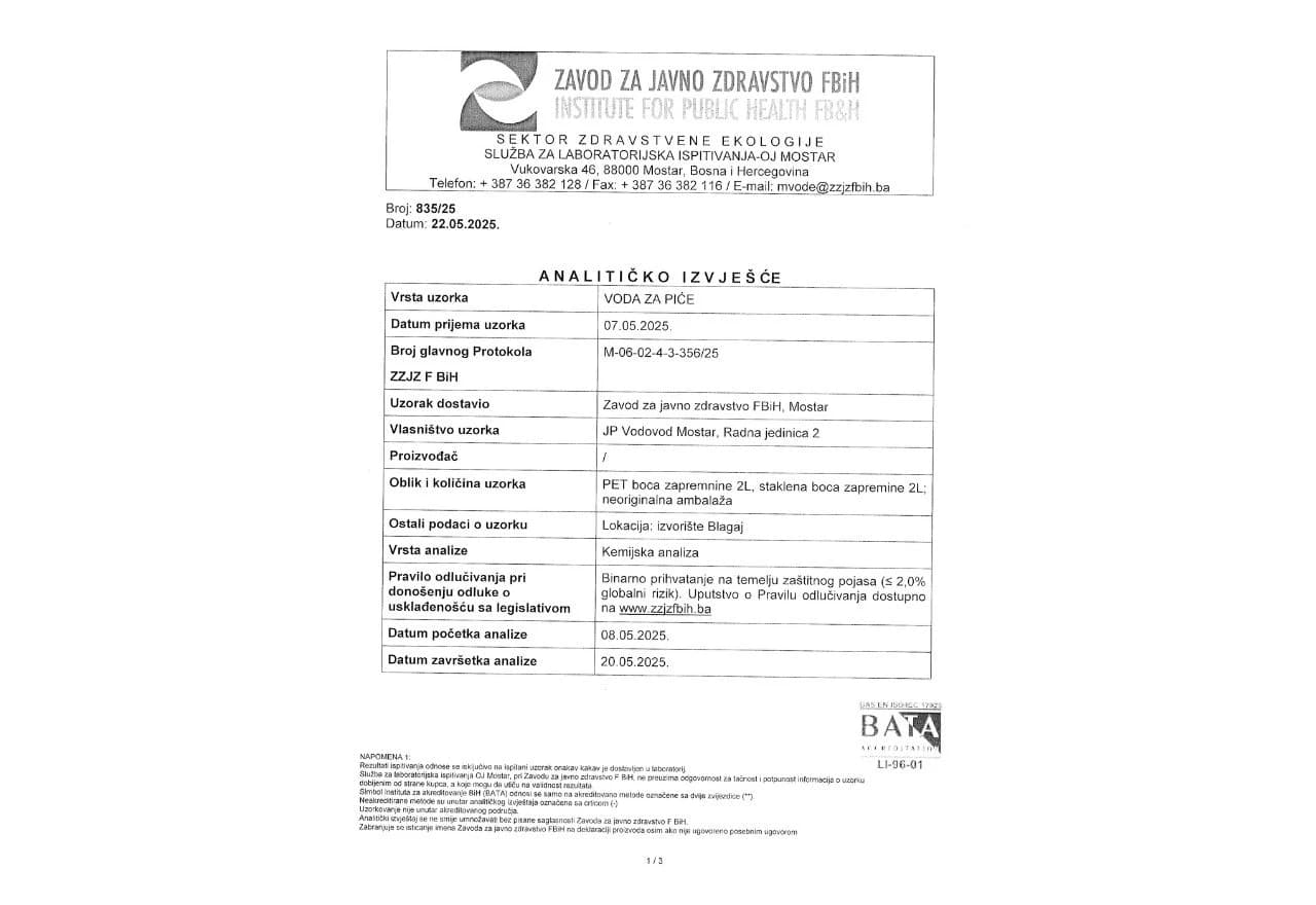 Analitičko izvješće Zavoda za javno zdravstvo FBiH