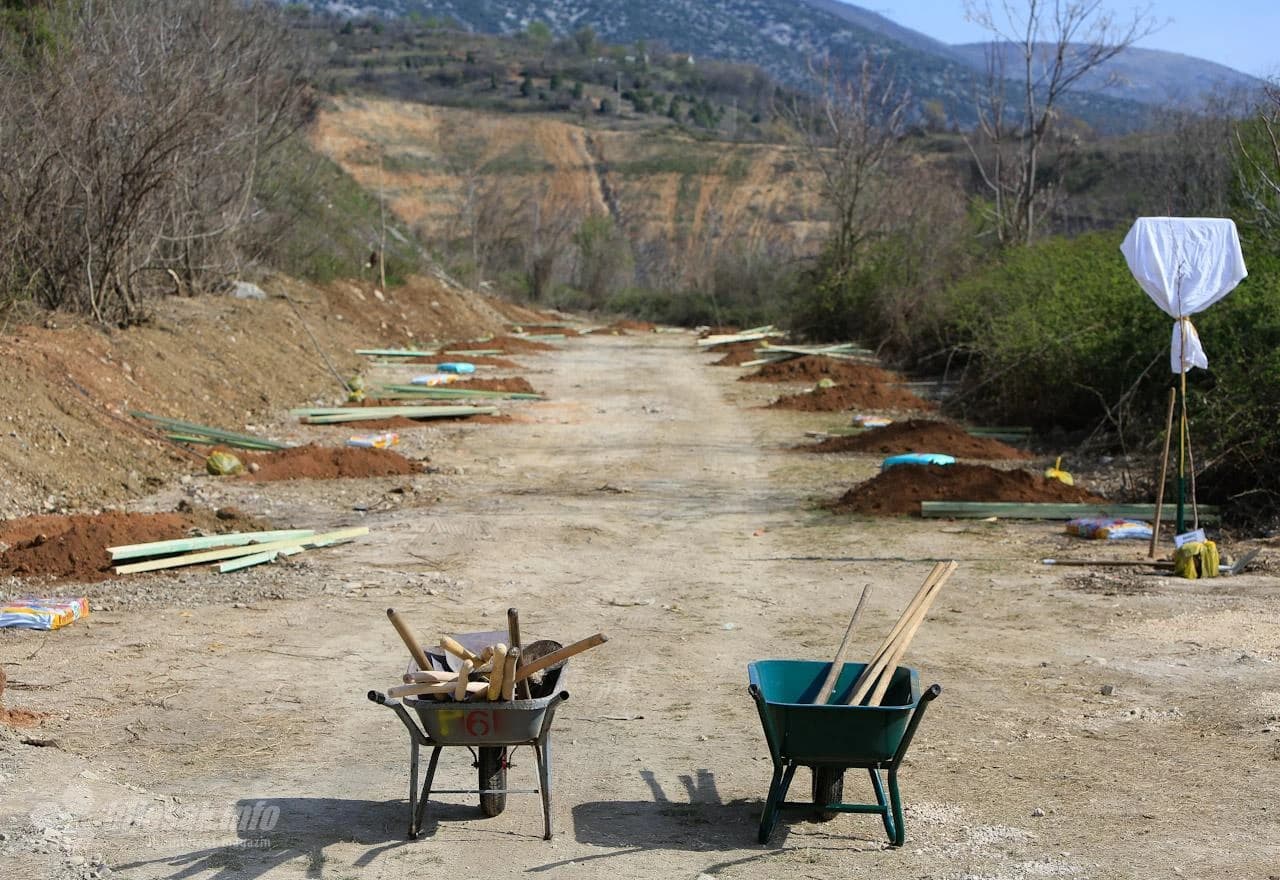 Prilikom sadnje lipa na prvoj šetnici mostarskih rudara 2021. godine