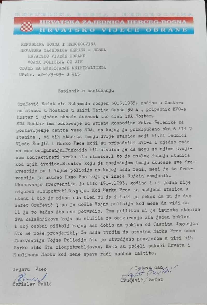 Zapisnik o saslušanju