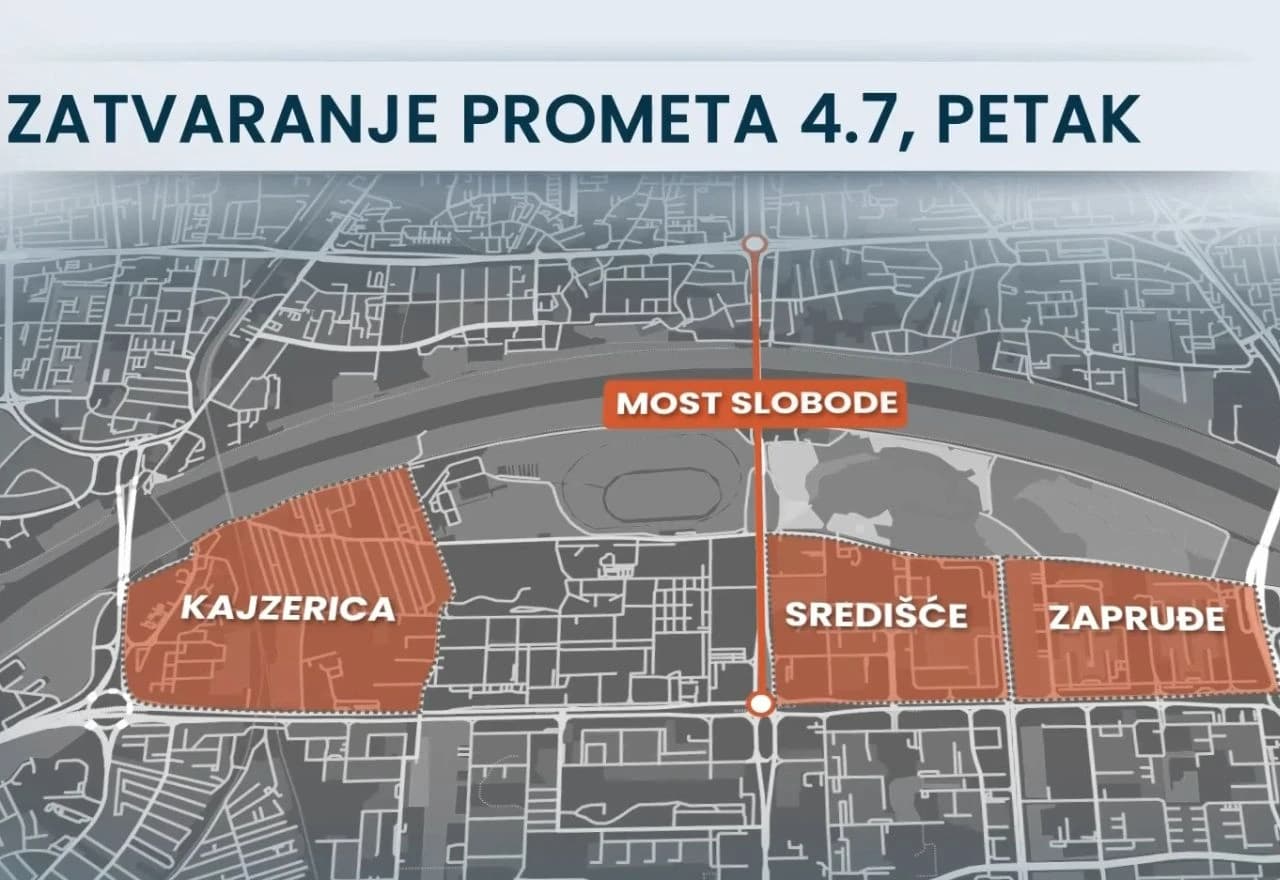 Ceste zatvorene za promet u petak