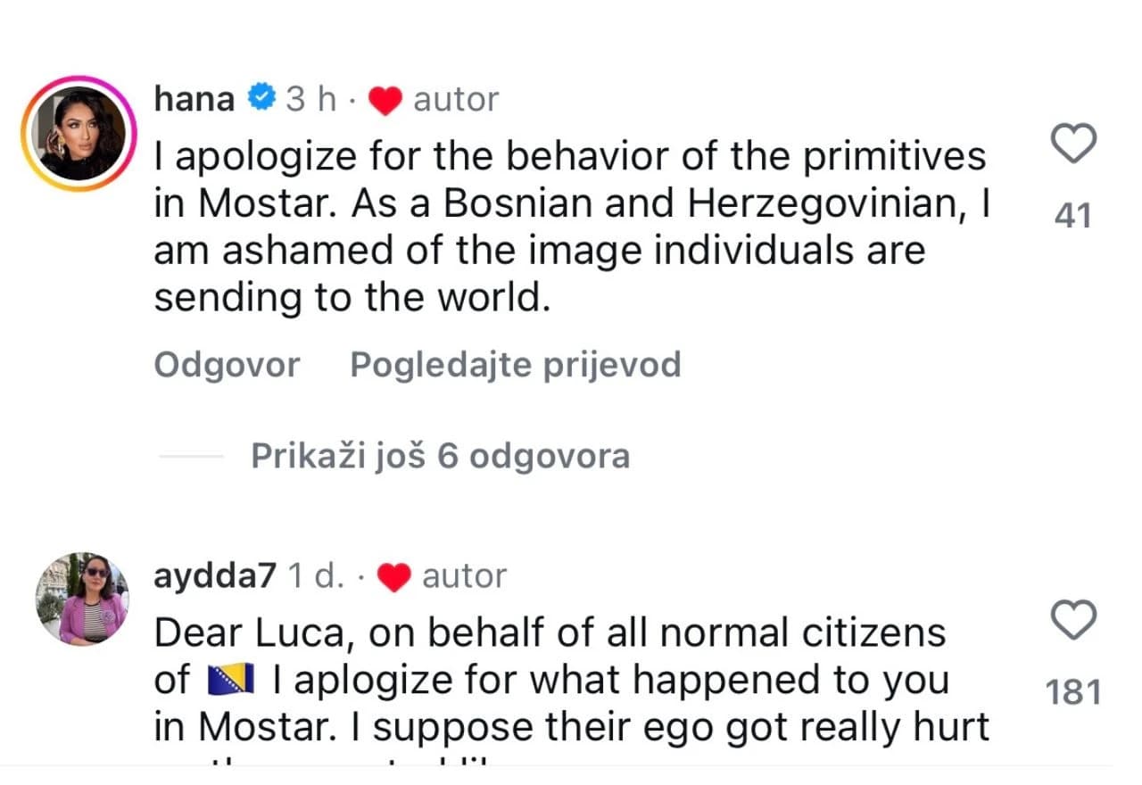 Komentar na posljednoj objavi Luce Bonta