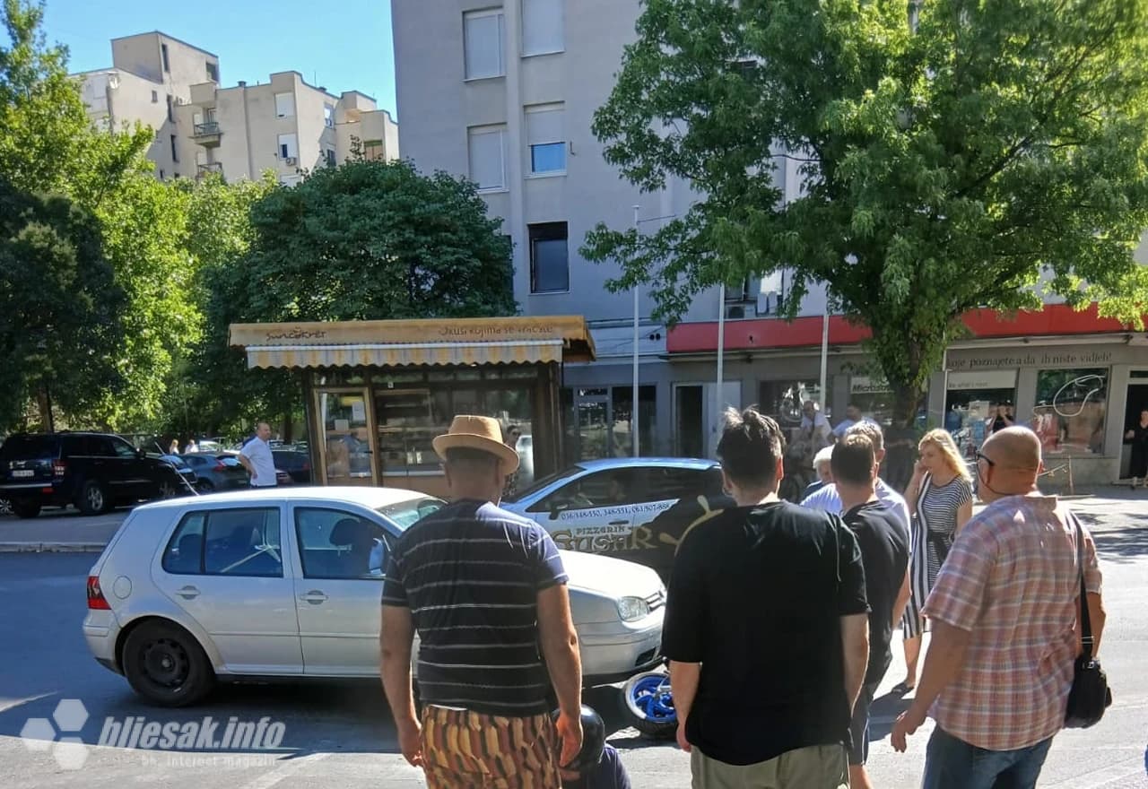 Sudar motocikla i automobila u Ulici Ante Starčevića