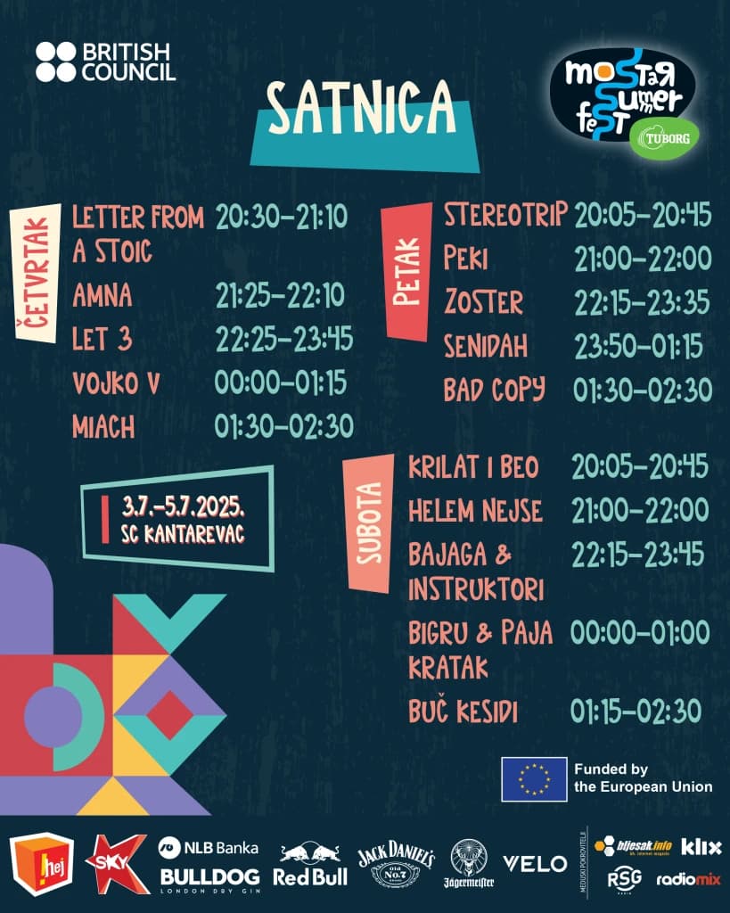 Objavljene satnice 13. Mostar Summer Festa