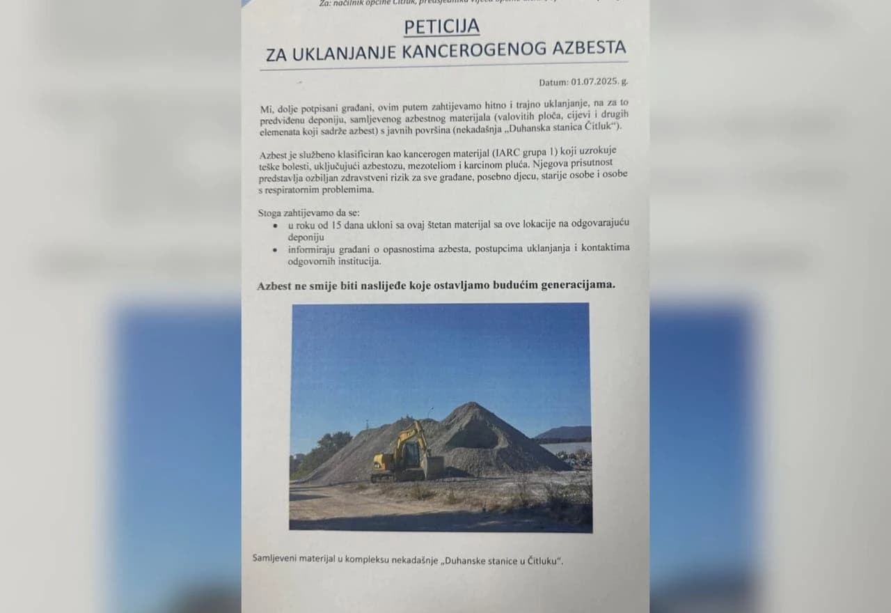 Peticija za uklanjanje azbestnog otpada