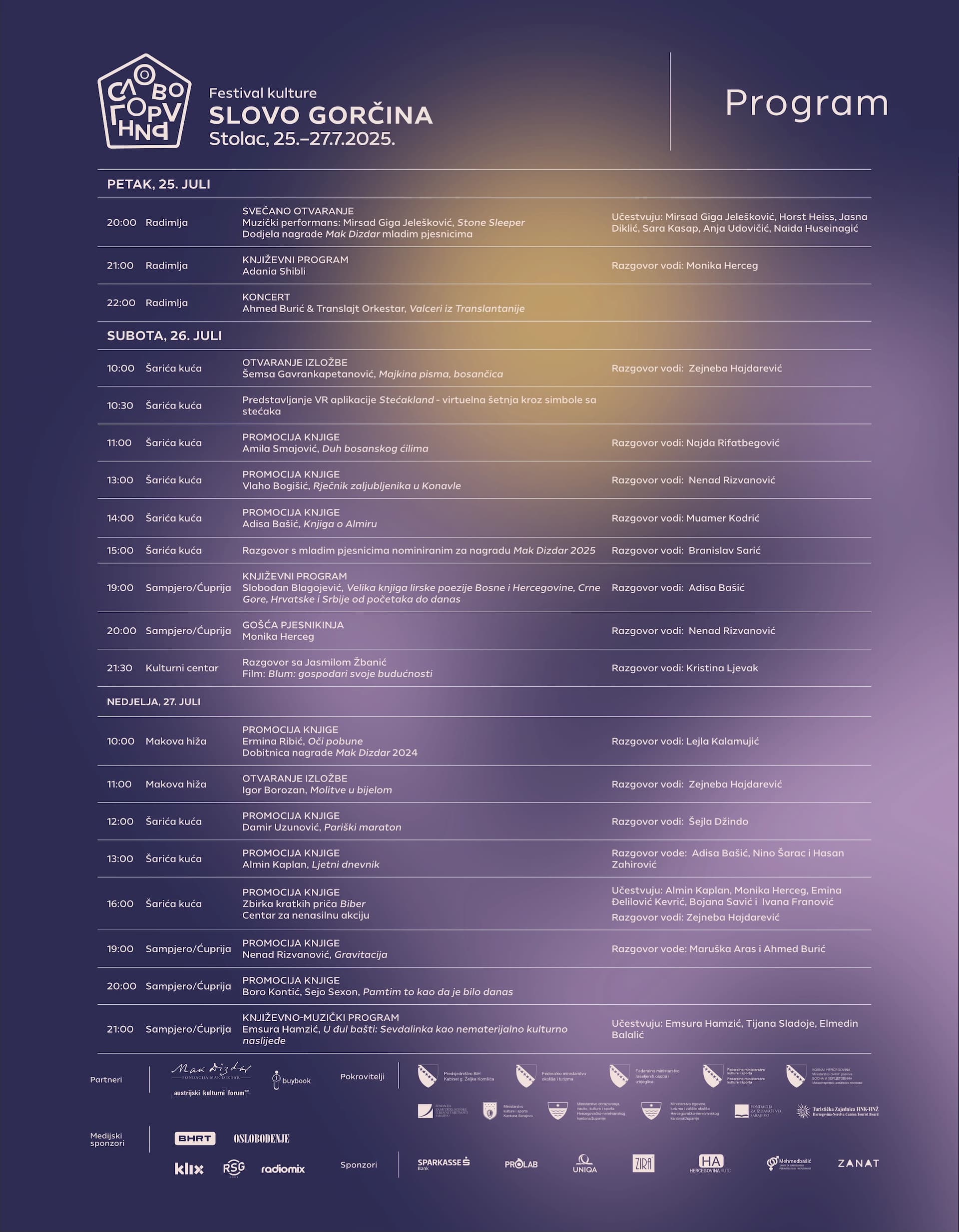 Program ovogodišnjeg Slova Gorčina