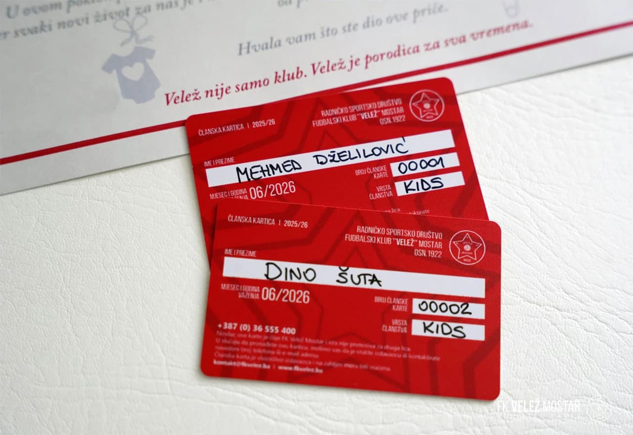 Članske kartice FK Velež