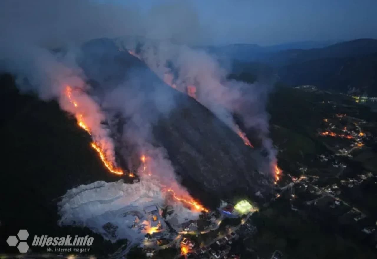 Požar kod Prozor-Rame i dalje aktivan