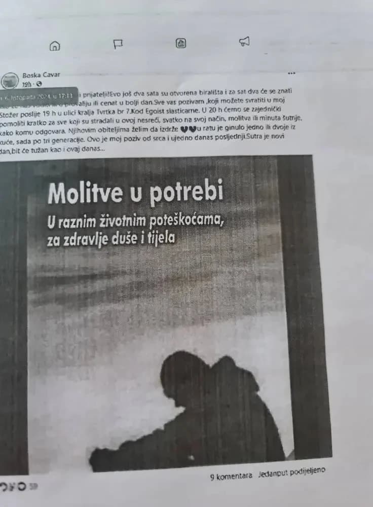 Facebook post Boške Ćavar zbog kojeg je dobila kaznu