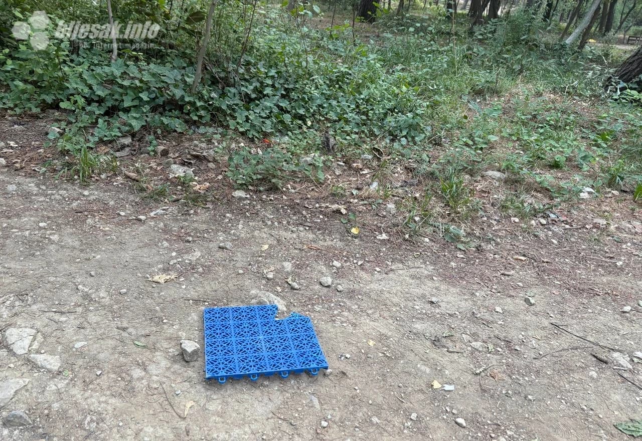 Dijelovi podloge s terena razbacani