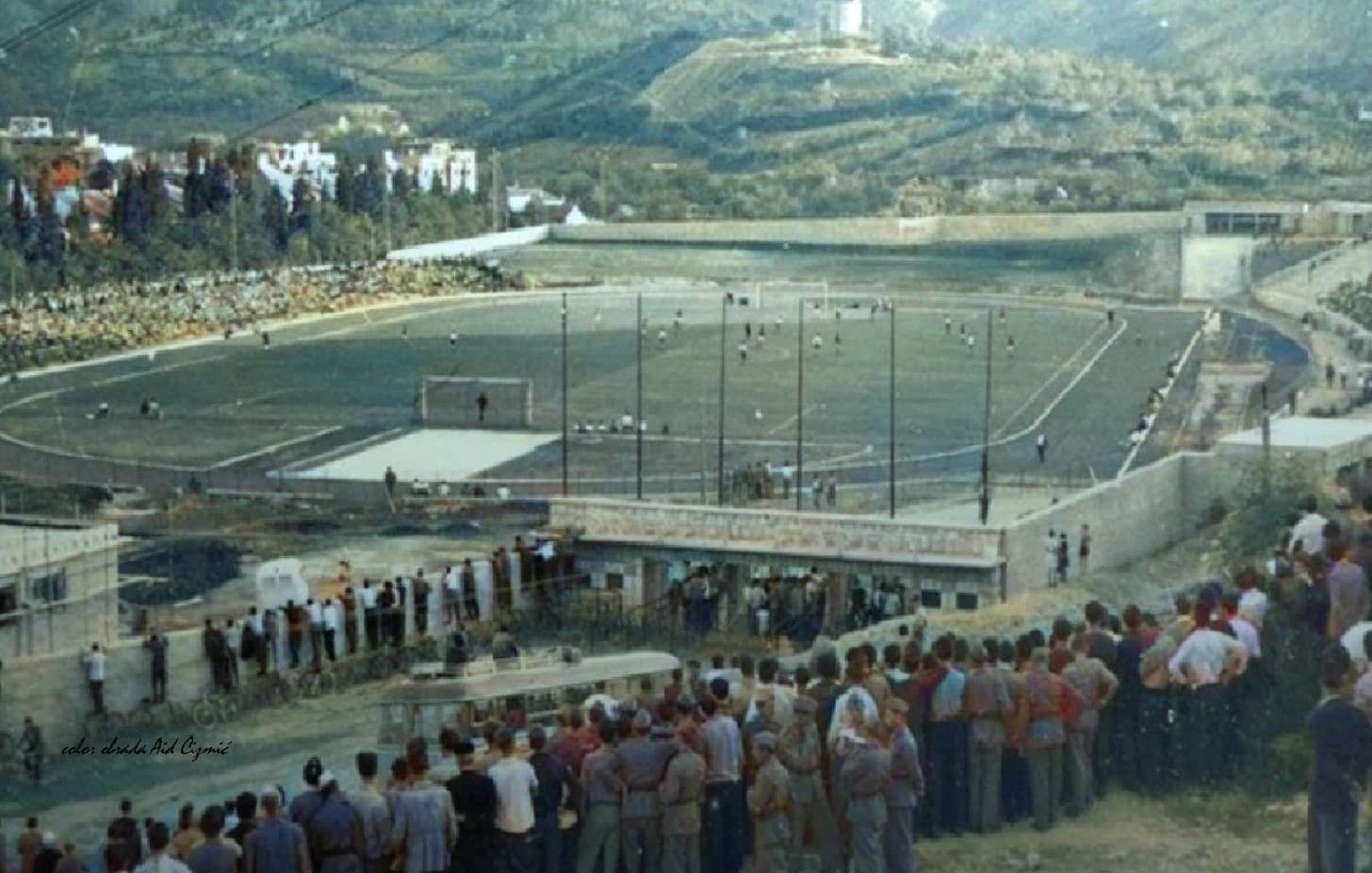 Gradski stadion Pod Bijelim brijegom u Mostaru 1958. godine