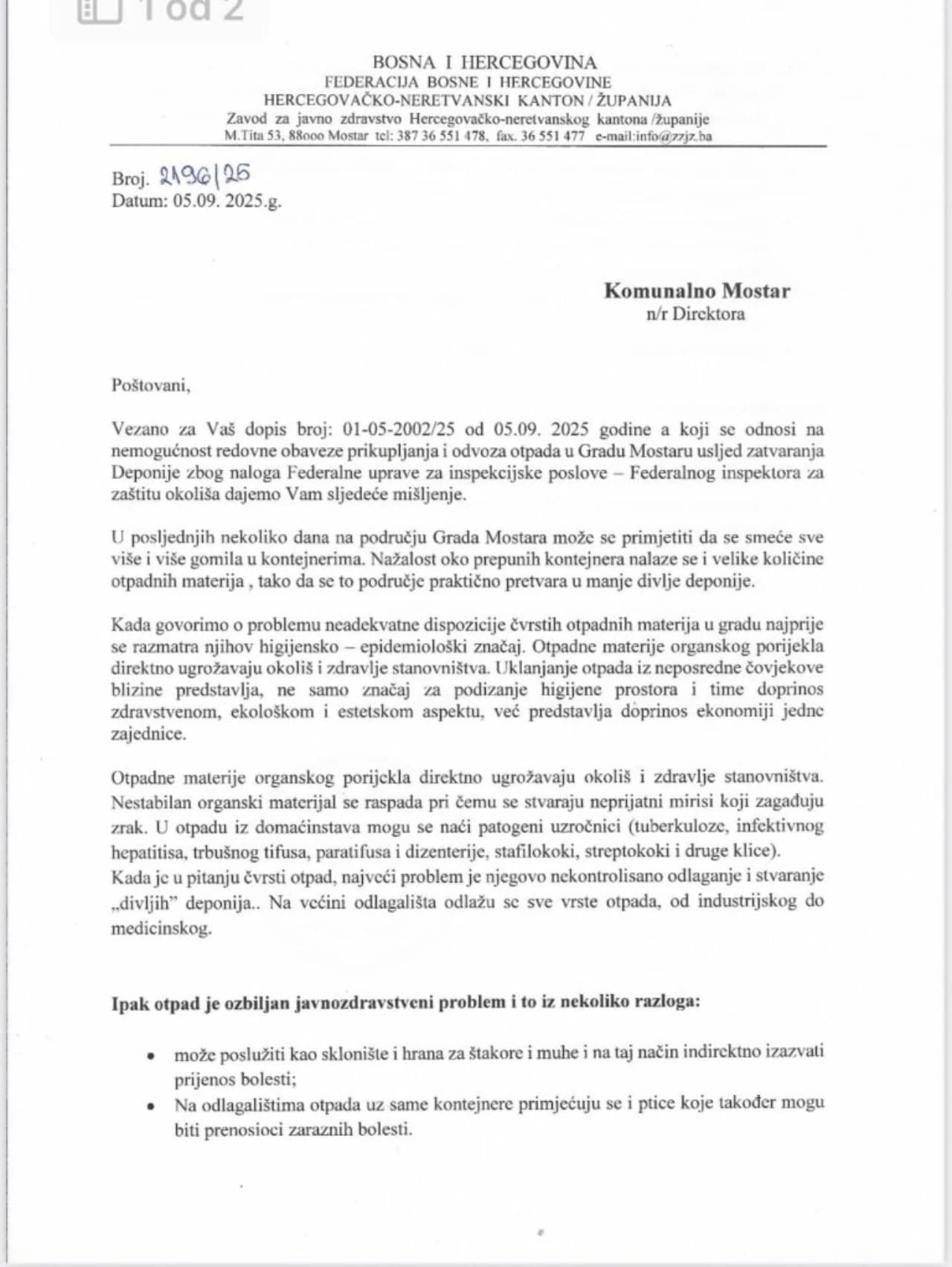 Komunalno Mostar o problemu otpada